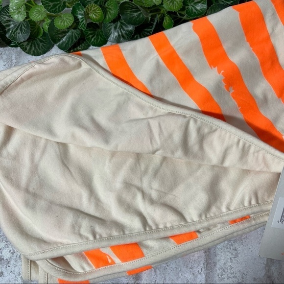 NOE & ZOE BERLIN Blanket Baby‎ Neon Orange Diagonal Organic Cotton NWT - Picture 5 of 7
